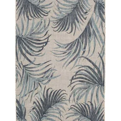 Kirklands Home Outdoor Rugs|Palm Fronds Lava Indoor/Outdoor Area Rug, 5x7 Blue