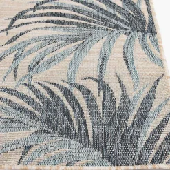 Kirklands Home Outdoor Rugs|Palm Fronds Lava Indoor/Outdoor Area Rug, 5x7 Blue