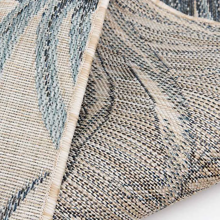 Kirklands Home Outdoor Rugs|Palm Fronds Lava Indoor/Outdoor Area Rug, 5x7 Blue