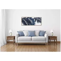 Kirklands Home Canvas Art|Blue Palms Framed Canvas Art Print