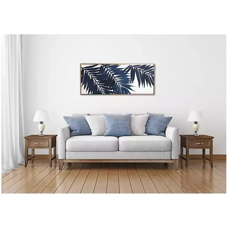 Kirklands Home Canvas Art|Blue Palms Framed Canvas Art Print