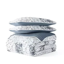 Kirklands Home Quilts|Blue Patchwork Reversible 3-pc. King Quilt Set