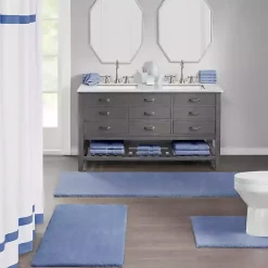 Kirklands Home Bathroom Rugs|Plush Microfiber Bath Mat, 20x30 Blue