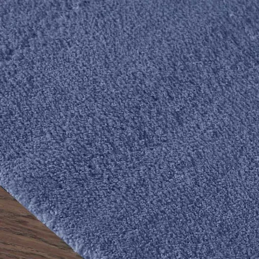 Kirklands Home Bathroom Rugs|Blue Plush Microfiber Bath Mat, 20x24