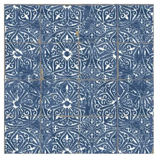 Kirklands Home Wall Murals & Wallpaper|Provincial Tiles Peel & Stick Wallpaper Blue