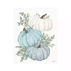 Clearance Blue Pumpkin Trio Canvas Print Fall