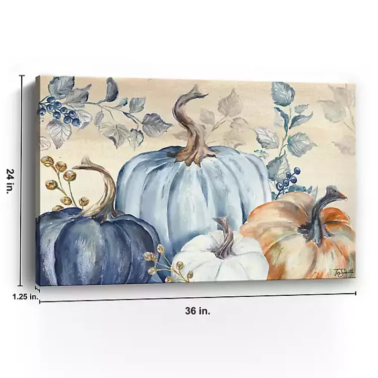 Discount Blue Pumpkins Canvas Art Print, 36x24 in. Fall