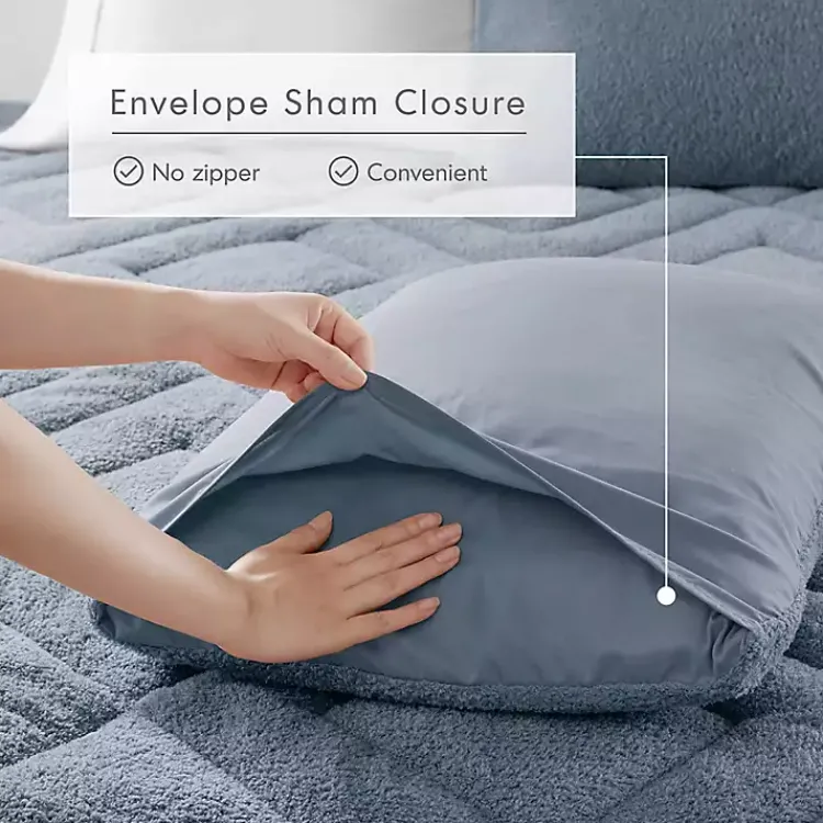 Kirklands Home Comforters|Quilted Teddy 3-pc. Full/Queen Comforter Set Blue