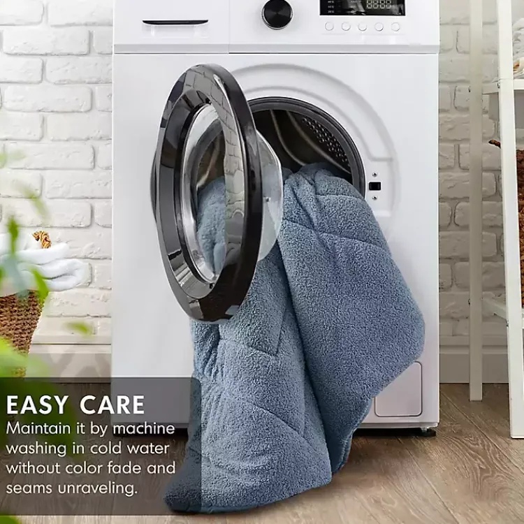 Kirklands Home Comforters|Quilted Teddy 3-pc. Full/Queen Comforter Set Blue