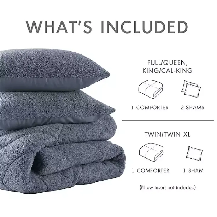 Kirklands Home Comforters|Quilted Teddy 3-pc. Full/Queen Comforter Set Blue
