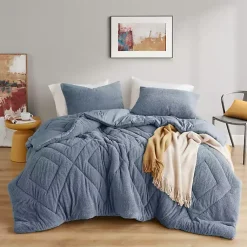 Kirklands Home Comforters|Quilted Teddy 2-pc. Twin Comforter Set Blue