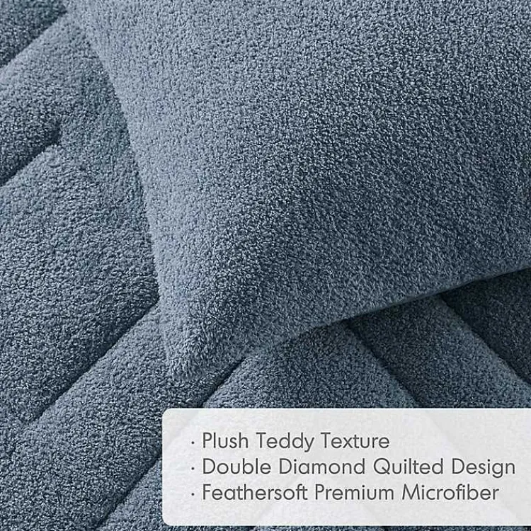 Kirklands Home Comforters|Quilted Teddy 2-pc. Twin Comforter Set Blue
