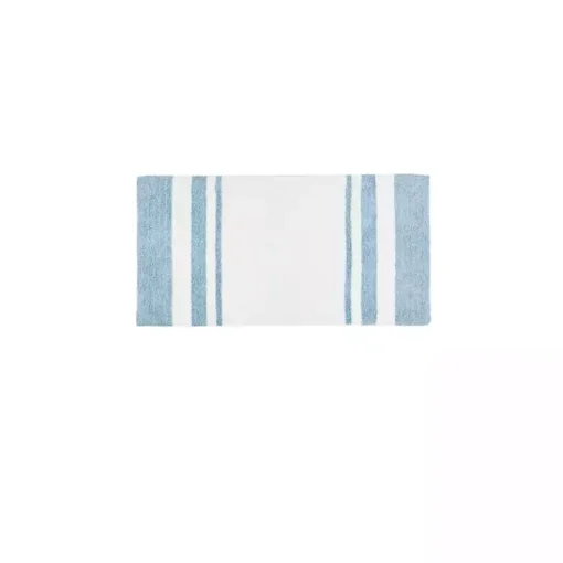 Kirklands Home Bathroom Rugs|Blue Reversible Stripe Trim Bath Mat, 45 in.