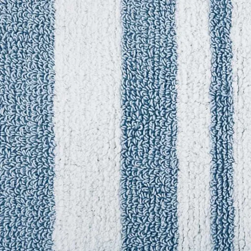 Kirklands Home Bathroom Rugs|Blue Reversible Stripe Trim Bath Mat, 45 in.