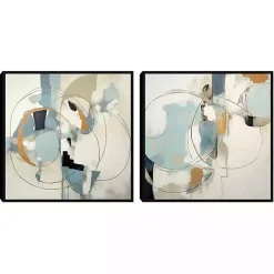 Kirklands Home Canvas Art|Blue Rhythms Framed Canvas Art Prints, Set of 2