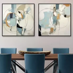 Kirklands Home Canvas Art|Blue Rhythms Framed Canvas Art Prints, Set of 2