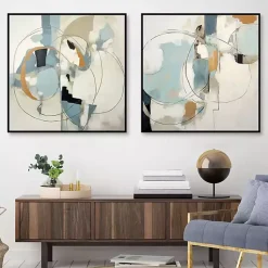 Kirklands Home Canvas Art|Blue Rhythms Framed Canvas Art Prints, Set of 2