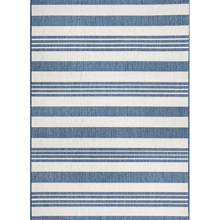 Kirklands Home Outdoor Rugs|Robin Stripe Outdoor Rug, 8x11 Blue