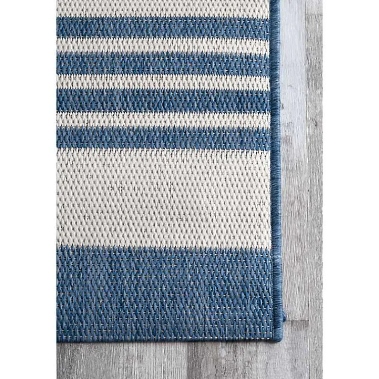 Kirklands Home Outdoor Rugs|Robin Stripe Outdoor Rug, 8x11 Blue