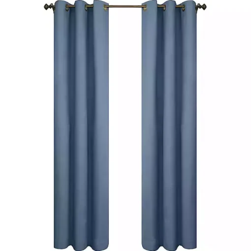 Kirklands Home Curtains & Drapes|Room Darkening Curtain Panel Set, 72 in. Blue