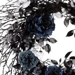 Clearance Blue Roses and Deadwood Wreath Halloween
