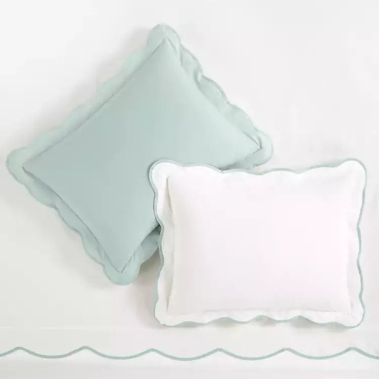 Kirklands Home Duvets|Blue Scallop Edge 3-pc. King Duvet Cover Set