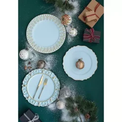 Kirklands Home Serving & Entertaining|Scalloped Beaded Rim Chargers, Set of 4 Blue