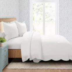 Kirklands Home Comforters|Blue Scalloped Edge 3-pc. King Comforter Set