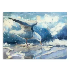 Kirklands Home Canvas Art|Seagull and Waves Canvas Art Print Blue