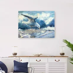 Kirklands Home Canvas Art|Seagull and Waves Canvas Art Print Blue