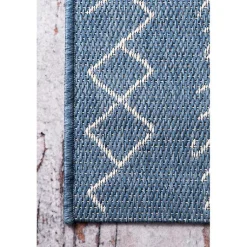 Kirklands Home Outdoor Rugs|Blue Serna Tribal Outdoor Area Rug, 5x8
