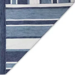Kirklands Home Outdoor Rugs|Blue Shades Striped Indoor/Outdoor Area Rug, 7x9