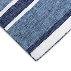 Kirklands Home Outdoor Rugs|Blue Shades Striped Indoor/Outdoor Area Rug, 7x9