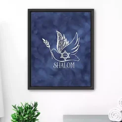 Clearance Blue Shalom Dove Framed Hanukkah Wall Art Hanukkah Decorations