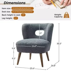 Kirklands Home Accent Chairs|Sherpa Barrel Accent Chair Blue