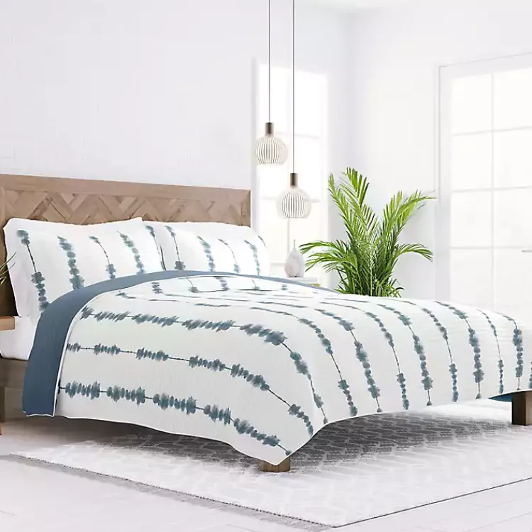 Kirklands Home Quilts|Blue Shibori Reversible 2-pc. Twin Quilt Set