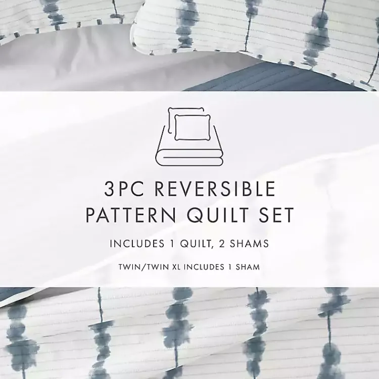 Kirklands Home Quilts|Blue Shibori Reversible 2-pc. Twin Quilt Set