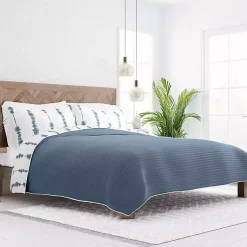 Kirklands Home Quilts|Blue Shibori Reversible 3-pc. Queen Quilt Set