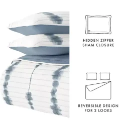 Kirklands Home Quilts|Blue Shibori Reversible 3-pc. Queen Quilt Set