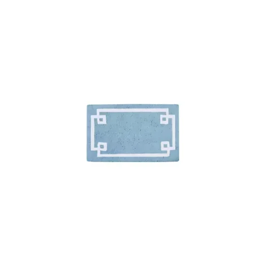 Kirklands Home Bathroom Rugs|Blue Simple Trim Cotton Tufted Bath Mat, 30 in.