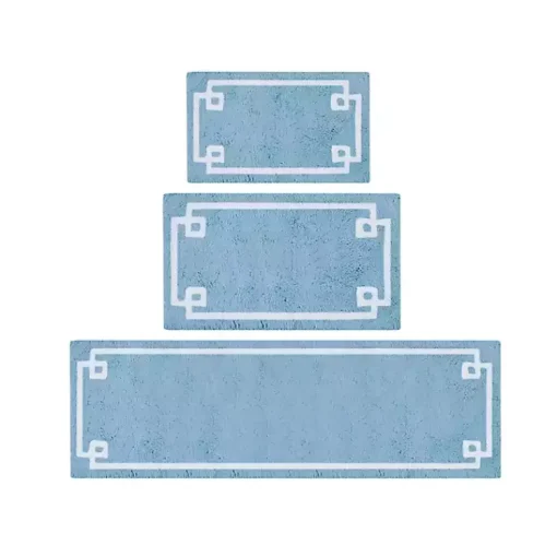 Kirklands Home Bathroom Rugs|Simple Trim Cotton Tufted Bath Mat, 40 in. Blue