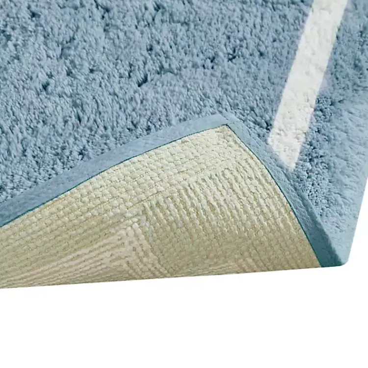 Kirklands Home Bathroom Rugs|Simple Trim Cotton Tufted Bath Mat, 72 in. Blue
