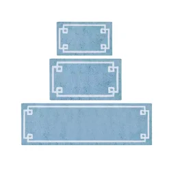 Kirklands Home Bathroom Rugs|Simple Trim Cotton Tufted Bath Mat, 72 in. Blue