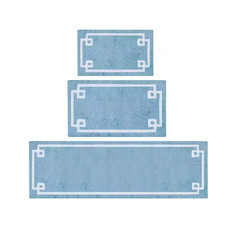 Kirklands Home Bathroom Rugs|Simple Trim Cotton Tufted Bath Mat, 72 in. Blue
