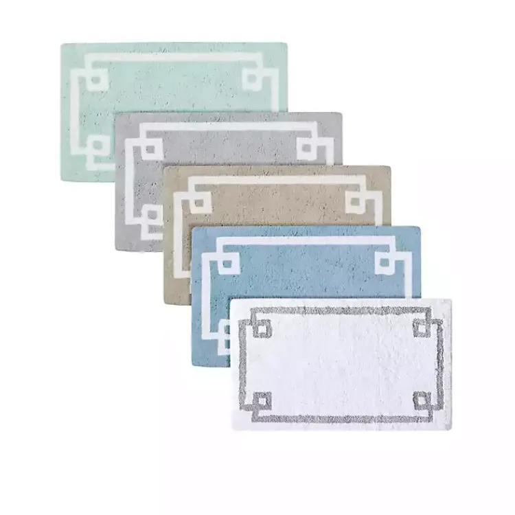 Kirklands Home Bathroom Rugs|Simple Trim Cotton Tufted Bath Mat, 72 in. Blue
