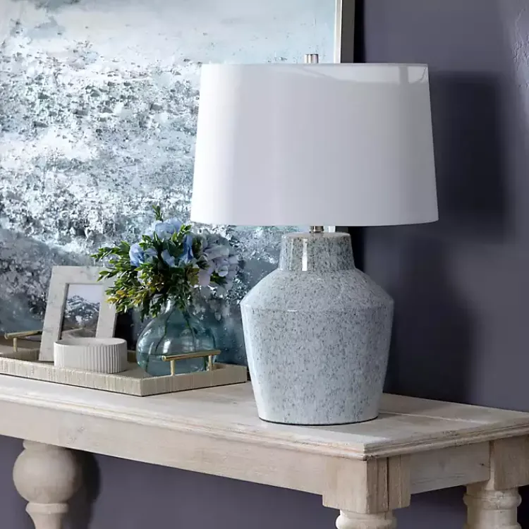 Kirklands Home Table Lamps|Speckled Ceramic Jar Table Lamp Blue