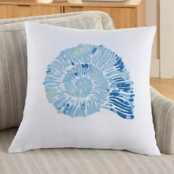 Clearance Blue Spiral Seashell Throw Pillow Pillows