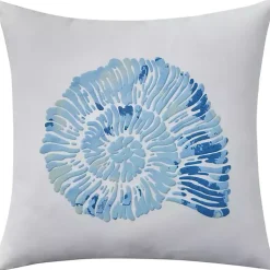 Clearance Blue Spiral Seashell Throw Pillow Pillows