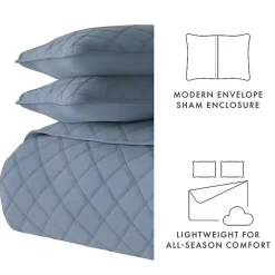 Kirklands Home Quilts|Stitched Diamond 2-pc. Twin Quilt Set Blue