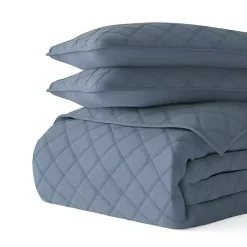 Kirklands Home Quilts|Stitched Diamond 3-pc. Queen Quilt Set Blue